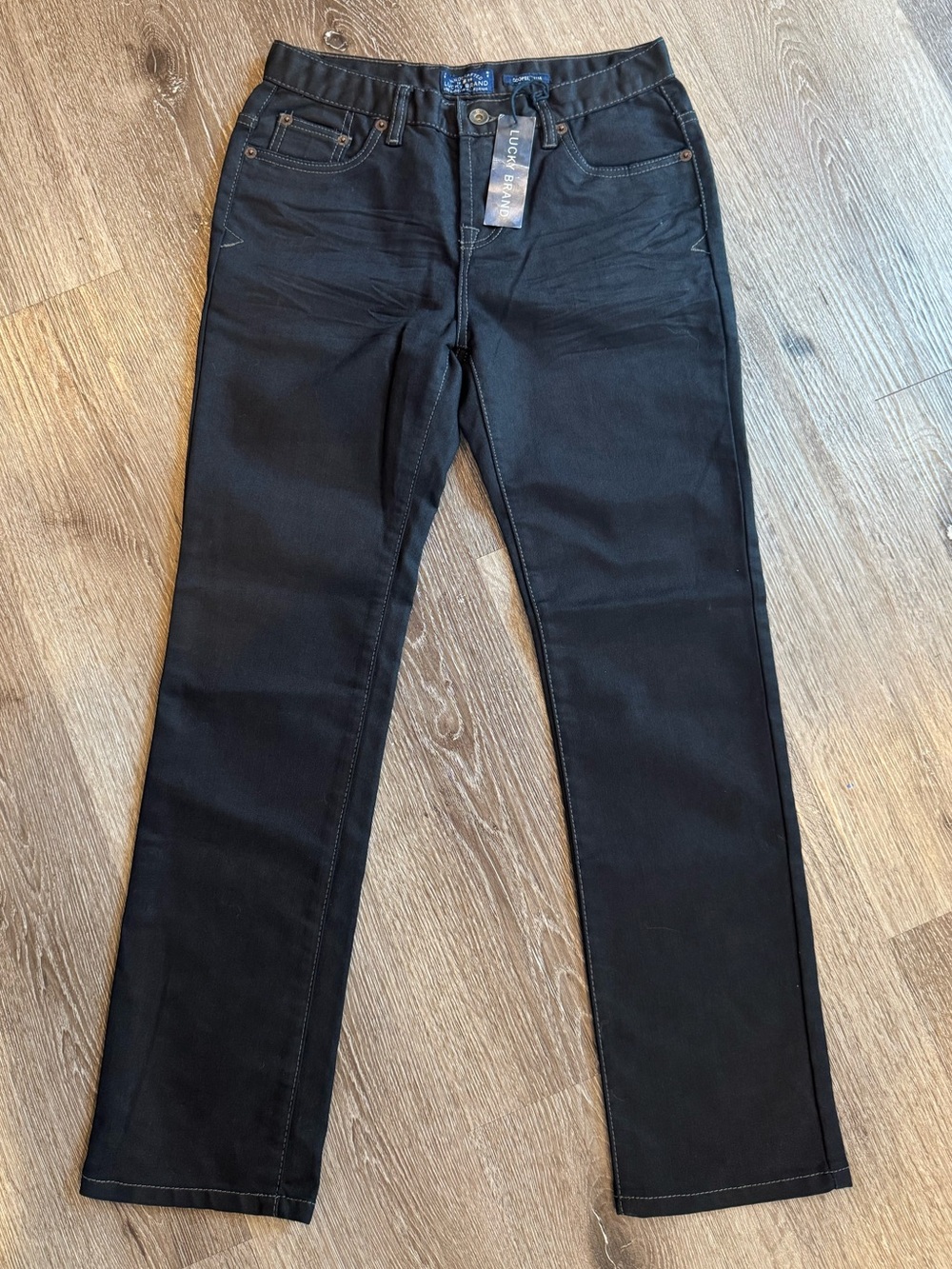 NWT Lucky Brand Boys Black Cooper Slim Jeans size 14